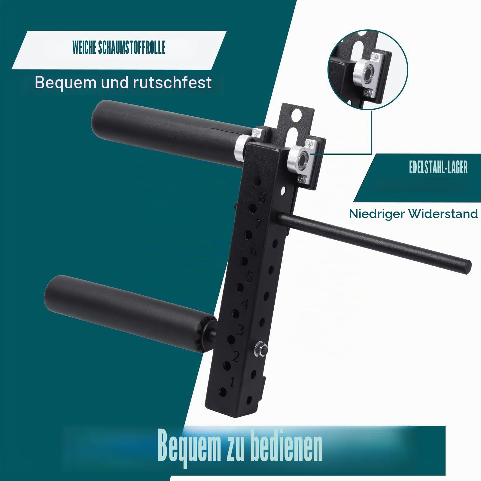 Beinstrecker und Curler Verstellbarer Beinstreckeraufsatz Beinbeuger Gerät im Sitzen Maximale Gewichtskapazität 120kg für das Training der Beinmuskulatur (18mm/26mm)