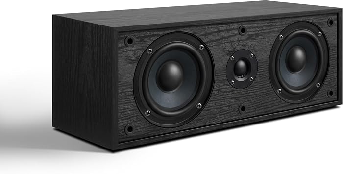 Center Channel Speaker, Dual 4-Inch Woofers, 1-Inch Tweeter