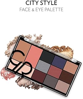 باليت سيتي ستايل لمكياج الوجه والعين من جولدن روز، لون رقم 02 (سموكي)، لامع، متعدد الألوان، مسحوق