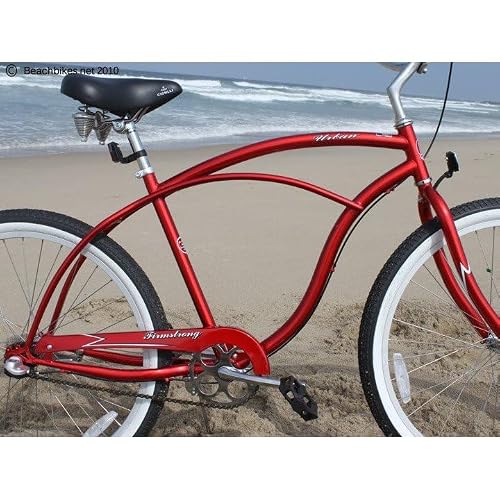 Firmstrong Urban Man Beach Cruiser Bike, Mens Bicycle 26-Inch, 3-Speed, Red