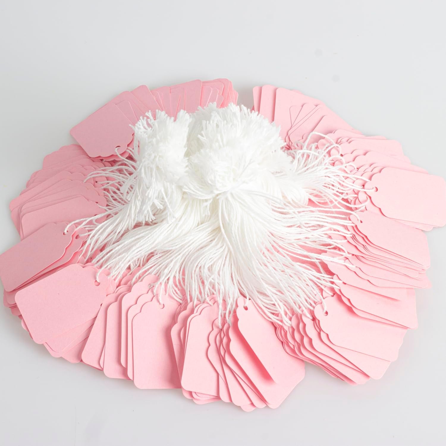 Pack of 1000 Paper Price Tags with String Attached (Pink,1.88"x1.18")