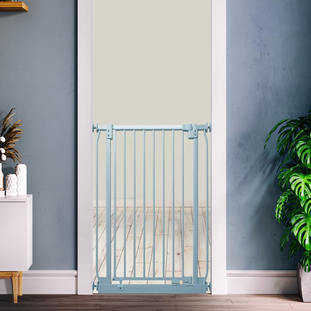 Safetots Hoog Klemhek Elite, Traphekje Zonder Boren, Klembevestging Tussen 189cm - 198cm, Mat Grijs, Extra Hoog 96.8cm, Babyhekje voor Trap, Gang en Deur, Klemhek Geschikt voor Baby en Peuter