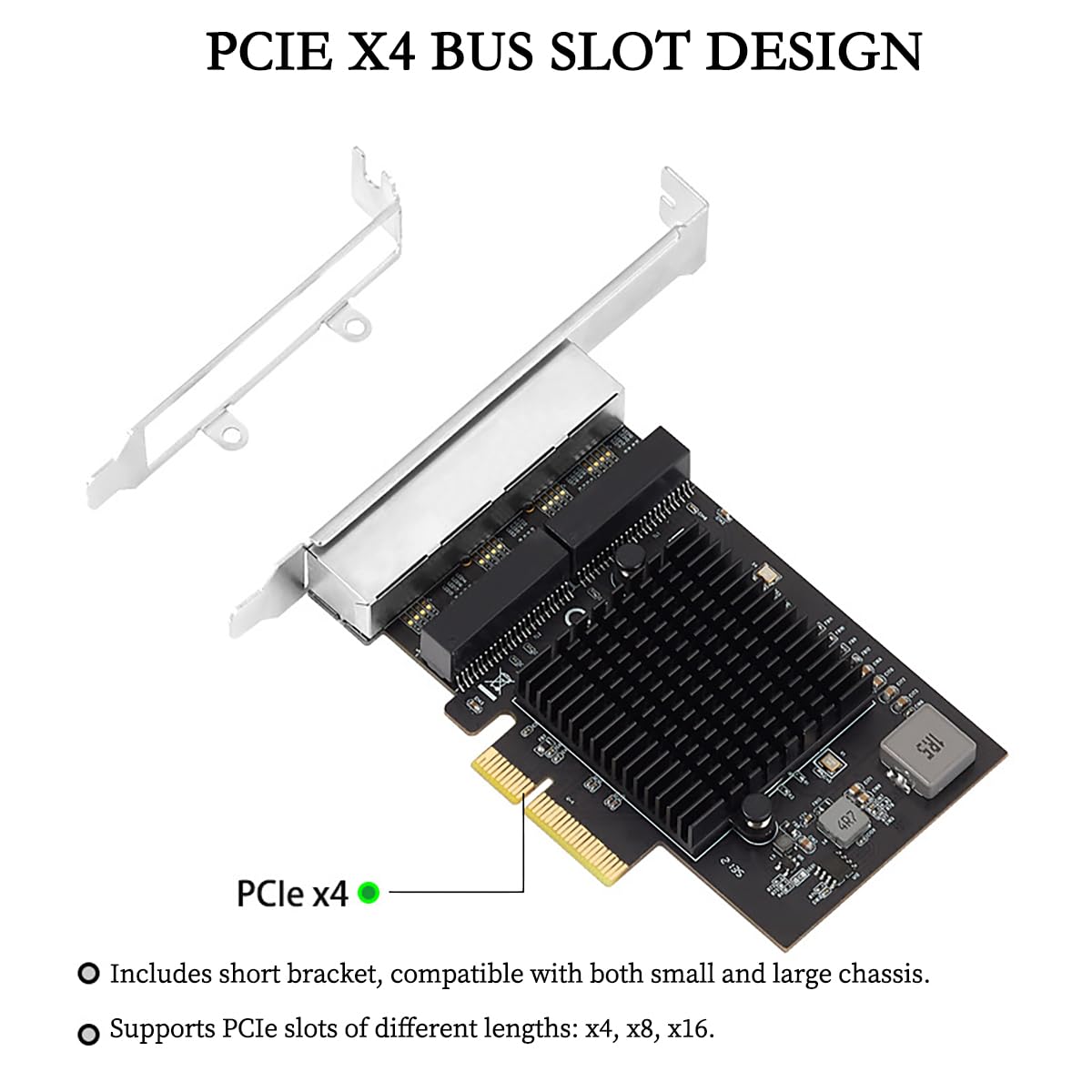 Karta sieciowa PCIe X1 do 2,5 G RTL8125B Gigabit Ethernet do komputerów i serwerów, 2500 Mb/s PCI-E LAN z dwoma wskaźnikami LED, pełna obsługa i oszczędność miejsca