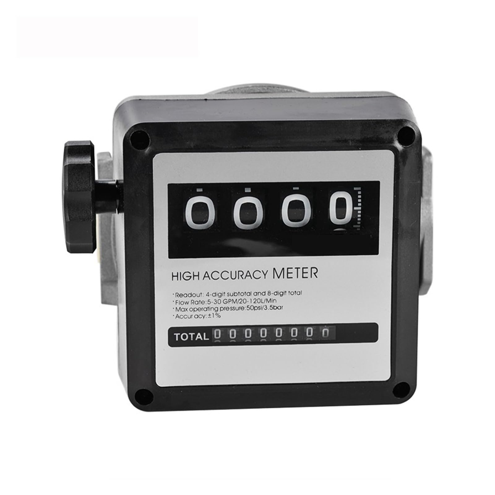 MKHJKIOII FM-120 4 Digital Gasoline Fuel Petrol Oil Flow Meter, 20-120L/Min For Sensor Counter Display