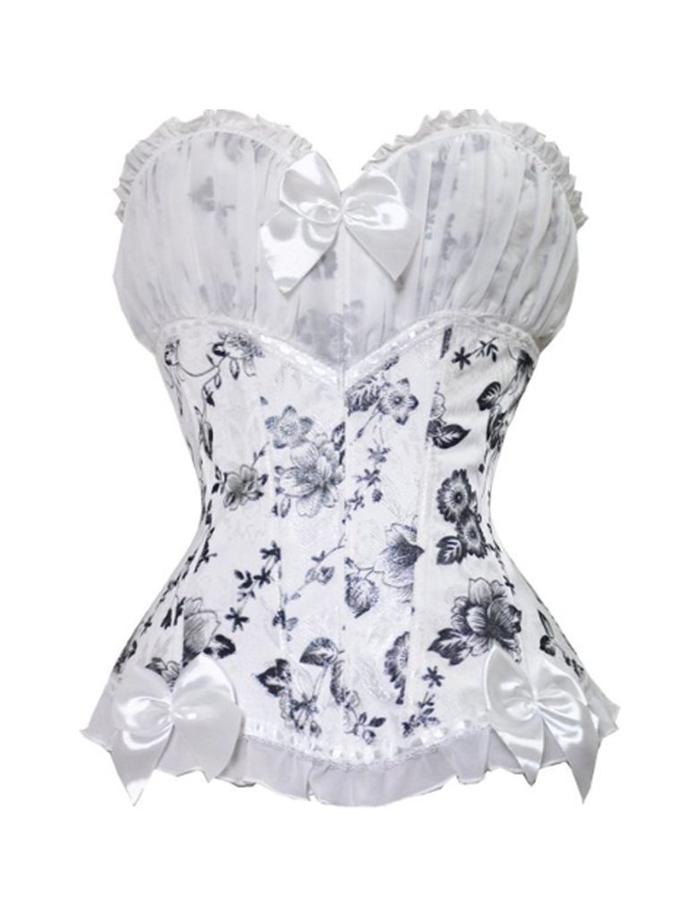 Women's Burlesque Fashion Satin Halter Boned Zipper Bustier Corset Top