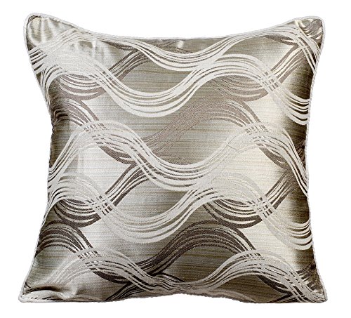 Fabric Mart Direct Euro Sham, Gray European Pillow Covers 26x26 inch (65x65 cm), Jacquard Euro Sham Covers, Abstract, Swirls, Contemporary European Sham Covers Easter - Grey Trance
