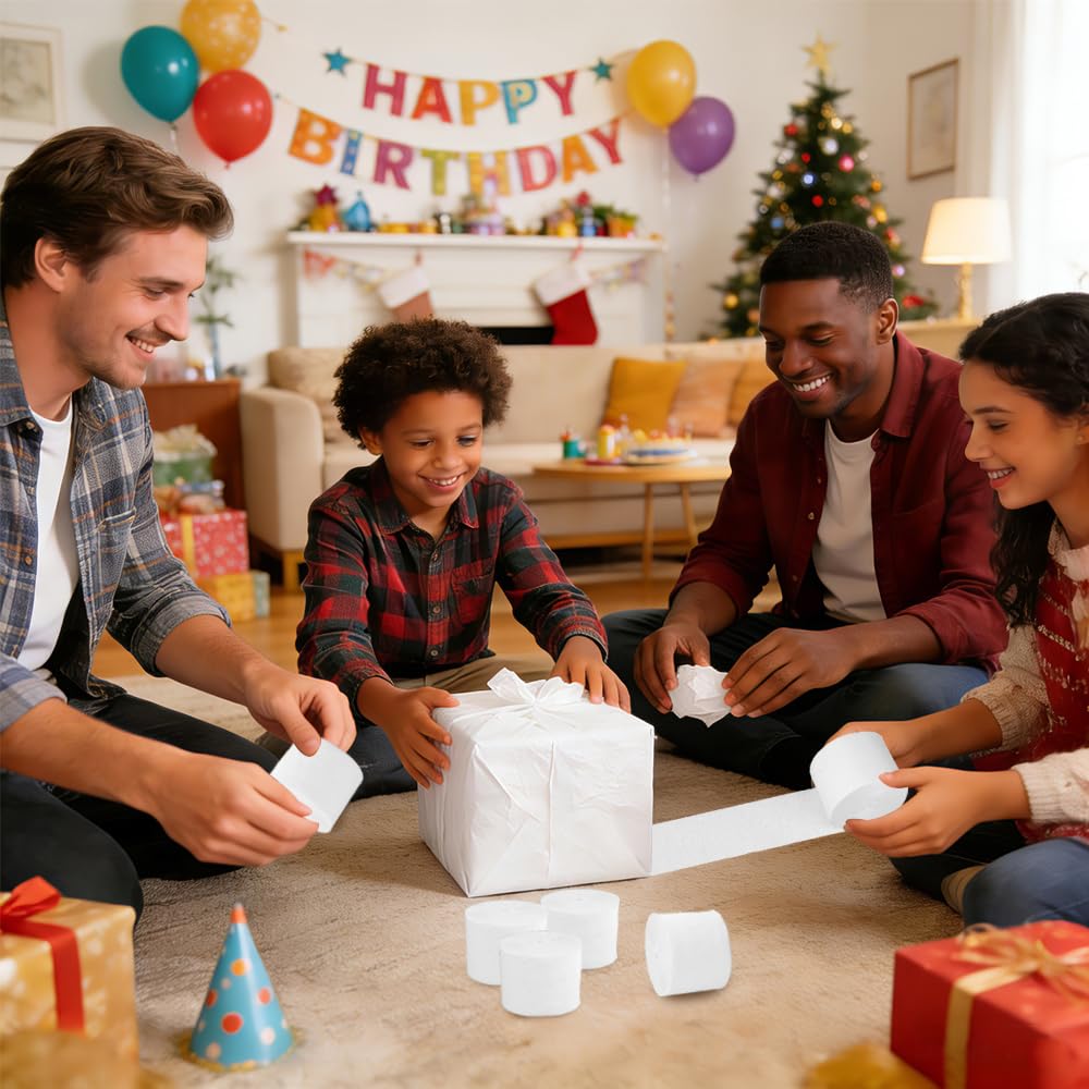 6 Rotoli 4,5cm x 25m Carta Crespa Bianca, Rotoli di Carta Crespa Multiuso | Cartas Crespas Colorata di Alta Qualità, Stelle Filanti In Cartas Crespas, per Feste di Compleanno, Matrimoni, Feste
