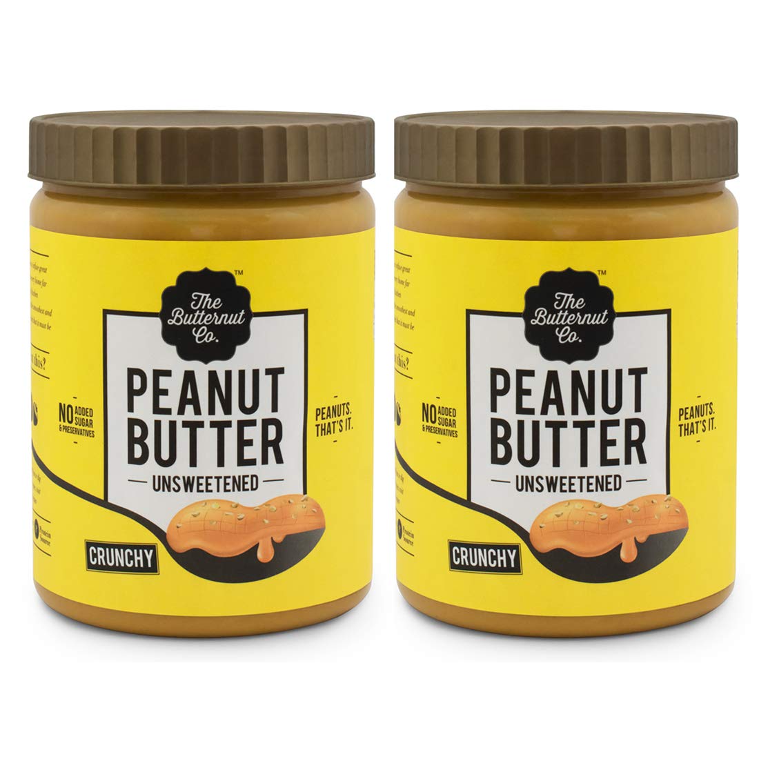 The Butternut Co. Peanut Butter Unsweetened Crunchy, 1 Kg (Pack Of 2) (B07F58QGDM) Amazon Price History, Amazon Price Tracker