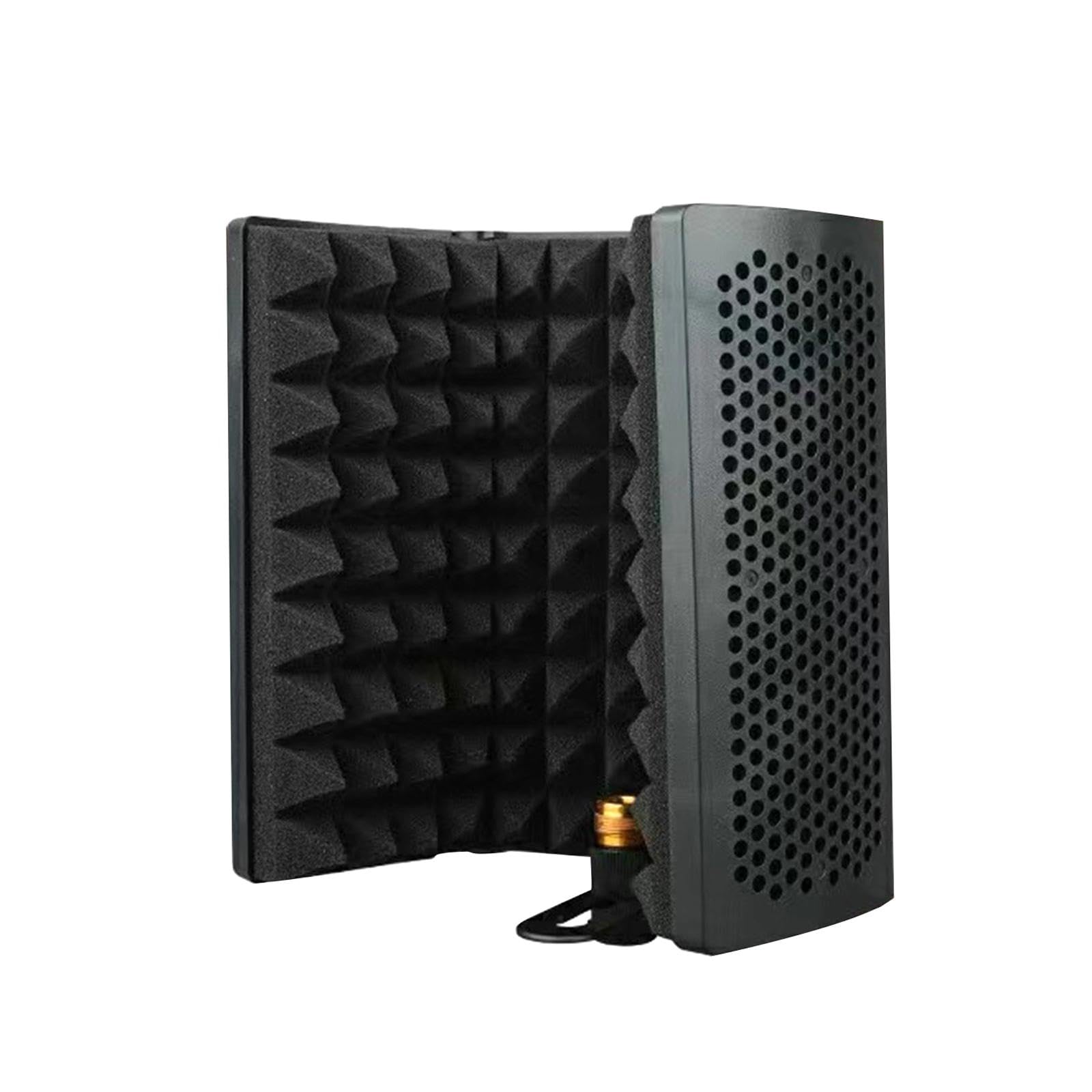 F Fityle Bouclier d'isolation de microphone à 3 panneaux, pare-vent pour équipement d'enregistrement, chant, diffusion, 3 panneaux avec support