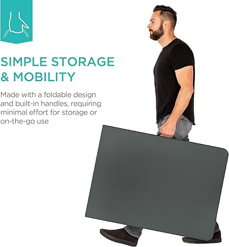 Miniatura 79 de Best Choice Products Mesa plegable de plástico de 4 pies, para interiores y exteriores, resistente, portátil, con asa, cerradura para picnic, Negro