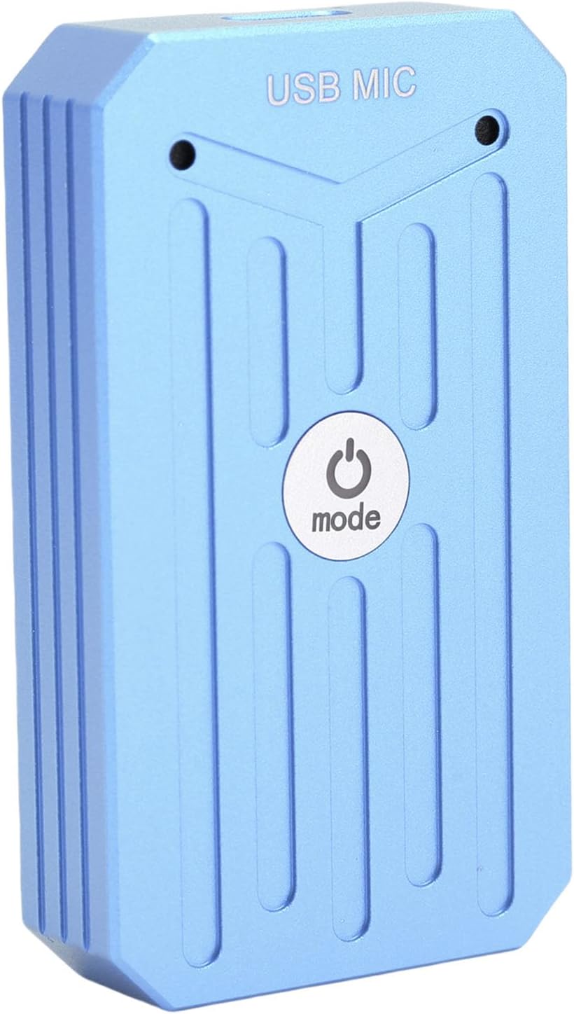 USB Microphone, 2CH Dual Channel Microphone 2 Channel Mic with Pickup Distance 360° Omnidirectional Noise Canceling Chip for Laptop Desktop Computer Video Calls (Royal Blue)