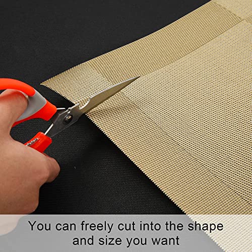 Image of Anugrah Dining Mats Table Mats PVC Placemats Heat-Resistant Placemat for Dining Tea Table Woven Vinyl Stain Resistant Table Mats Easy to Clean - 45x30 cm (Gold, 6)