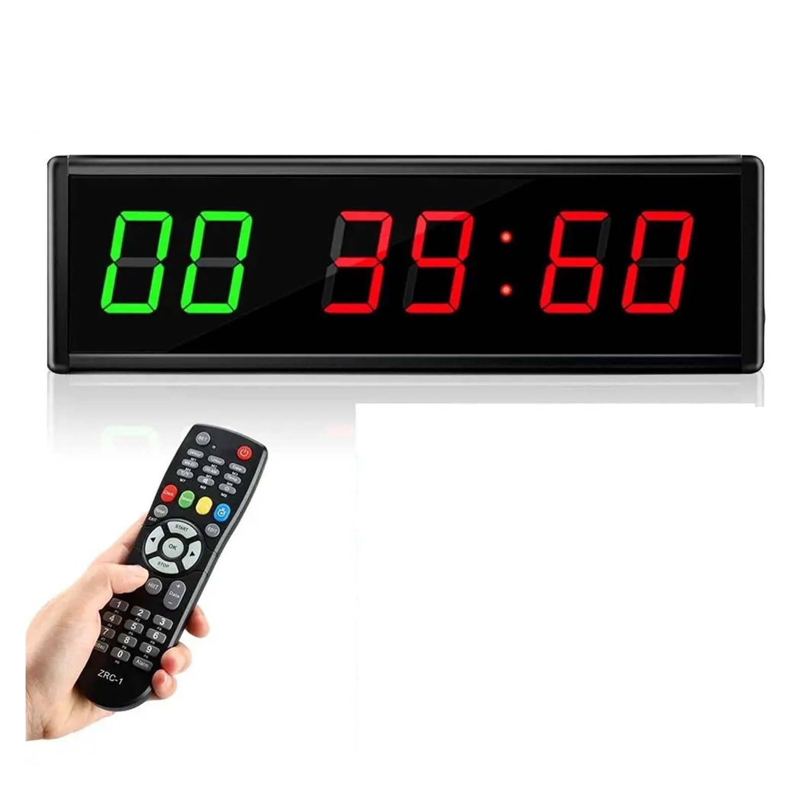 JVDDI Workouts Timer LED Remote Wall Clock Stopwatch Interval Timer Prescise Electronicl Clock With Remote For Gym Fitness Training