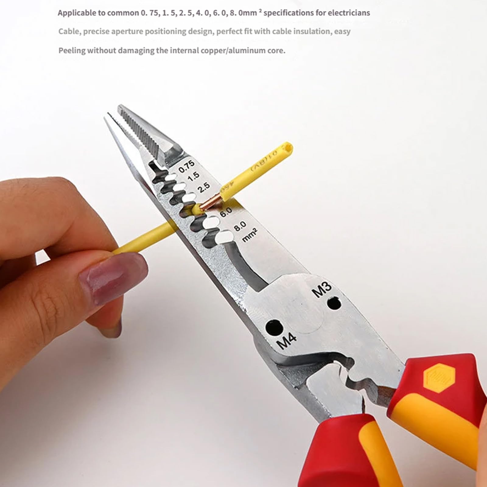 Alicates de crimpado eléctrico, cortador de cables, crimpadora con pelacables, corte, crimpado, alicates de electricista, pelacables eléctricos
