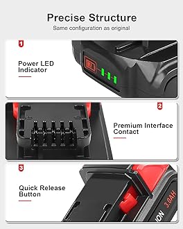 KOOMICY - Replacement for Milwaukee M-18 battery with charger