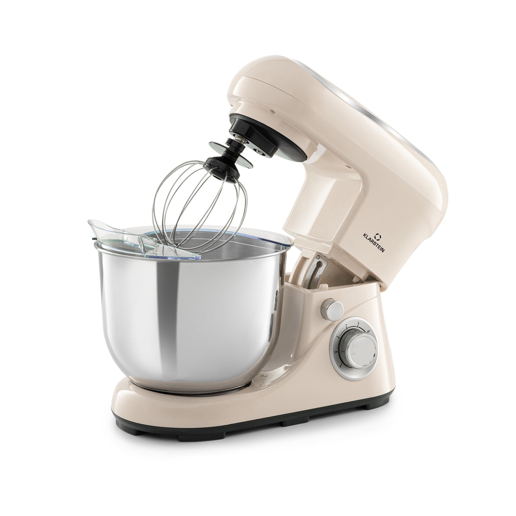 Klarstein Knetmaschine Küchenmaschine zum Backen, 1300W Teigmaschine Klein, 6 Stufen, Schneebesen Rühr- & Knethaken, 5L Schüssel, Planetenrührwerk, Rührmaschine mit Mixer, Küchenmaschinen für Brotteig