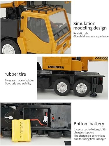 Miniatura 5 de Camión mezclador de cemento a control remoto, escala 124, camión mezclador de hormigón, juguete funciona bien con iluminación LED, camión de