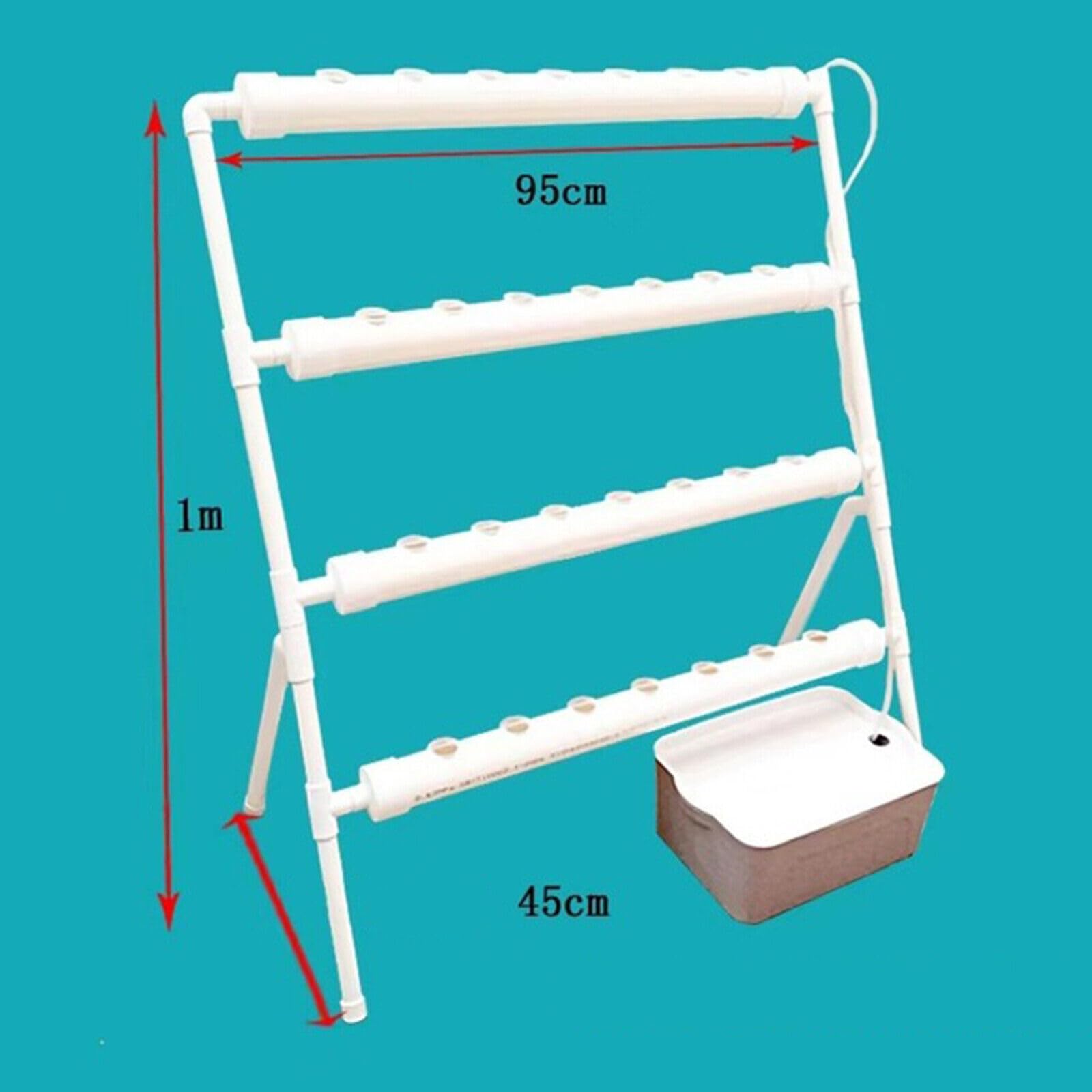 Juego de cultivo hidropónico de 36 agujeros, kit de cultivo hidropónico con bomba de agua, tubos de PVC de grado alimenticio, sistema hidropónico para frutas y verduras