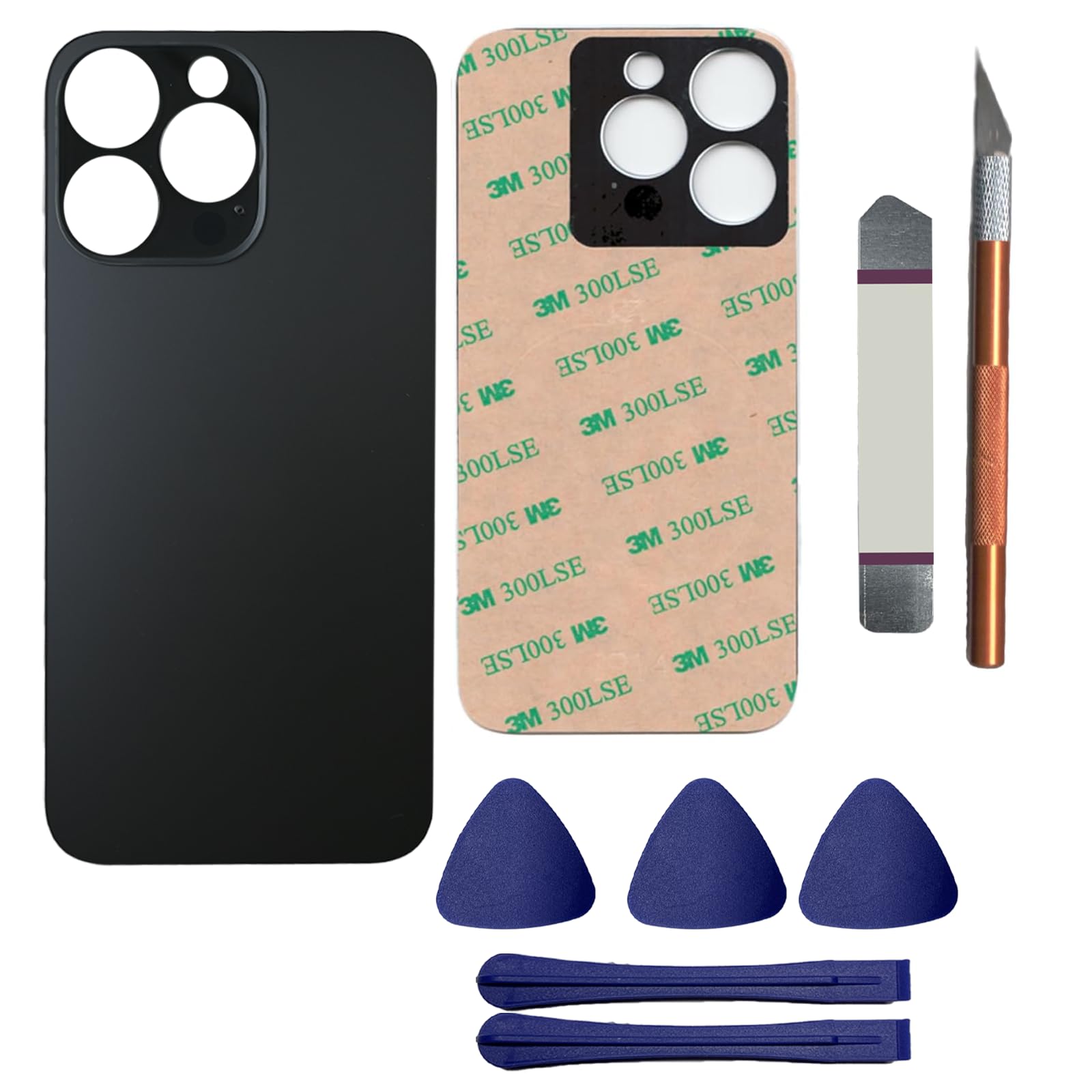 13 Pro Back Glass Replacement for iPhone 13 Pro Rear Back Glass with Pre-Installed Adhesive and Tools(Space Black)