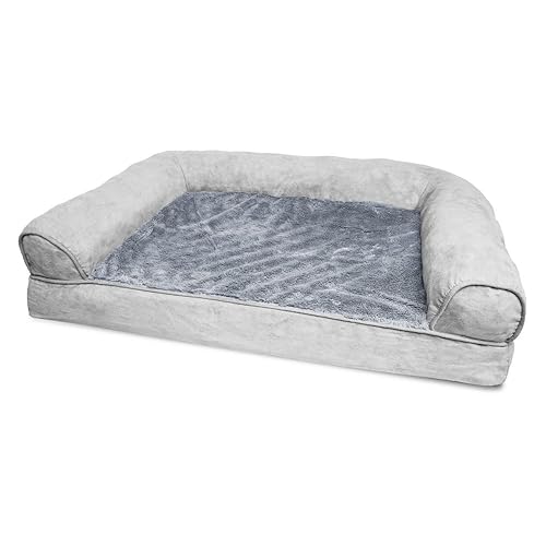 Furhaven Orthopedic Dog Bed for Medium/Small Dogs w/ Removable Bolsters