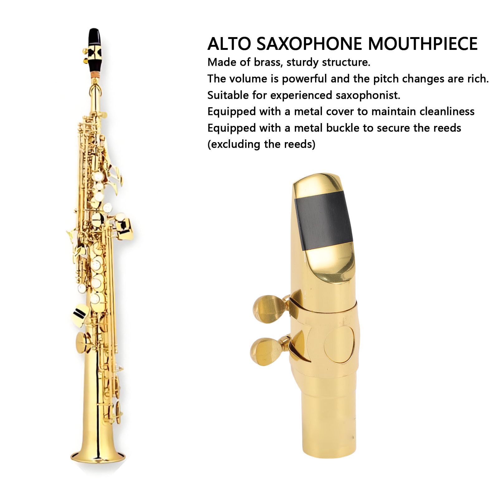 Bocchino per sassofono contralto ZenithAur con cappuccio in metallo e legatura per studenti e professionisti di sax mi bemolle, offre un tono brillante e mirato, struttura in