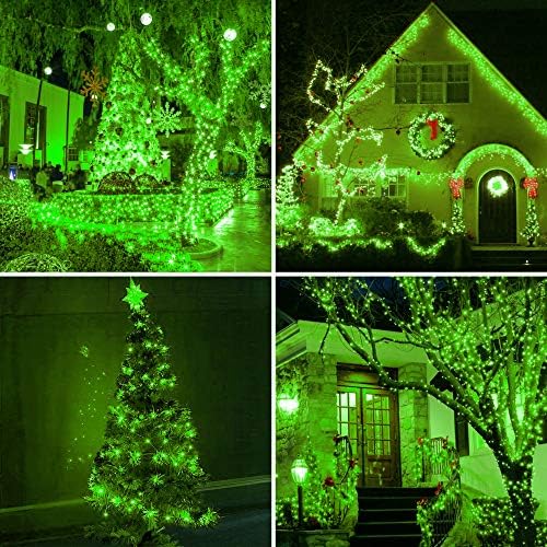 Green Solar Lights, Dalugo 2 Pack 40Ft Solar Fairy Lights 8 Modes Waterproof Green Halloween Lights for Garden, Yard, Tree, Party, Birthday, Wedding, Indoor/Outdoor Decoration(Green)