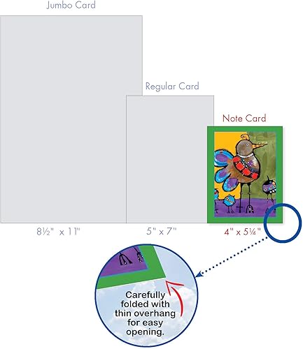 Miniatura 7 de The Best Card Company - Juego de 10 tarjetas de agradecimiento con sobres de 4 x 5.12 pulgadas, gratitud animal emplumada - Pájaros bohemios M2319