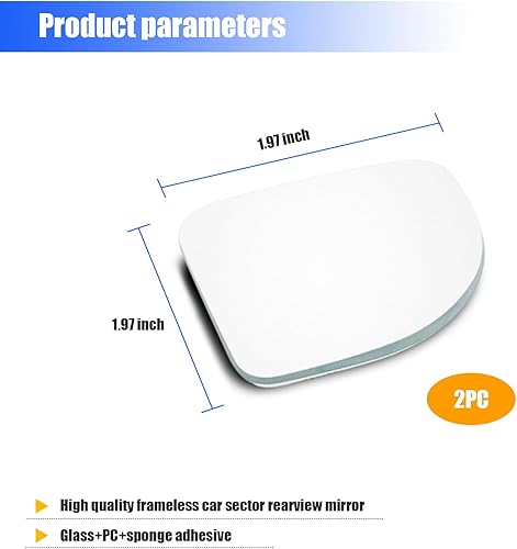 Miniatura 2 de 2 espejos retrovisores para automóvil, espejo de punto ciego ajustable convexo de alta definición, espejo de gran angular de campo de visión