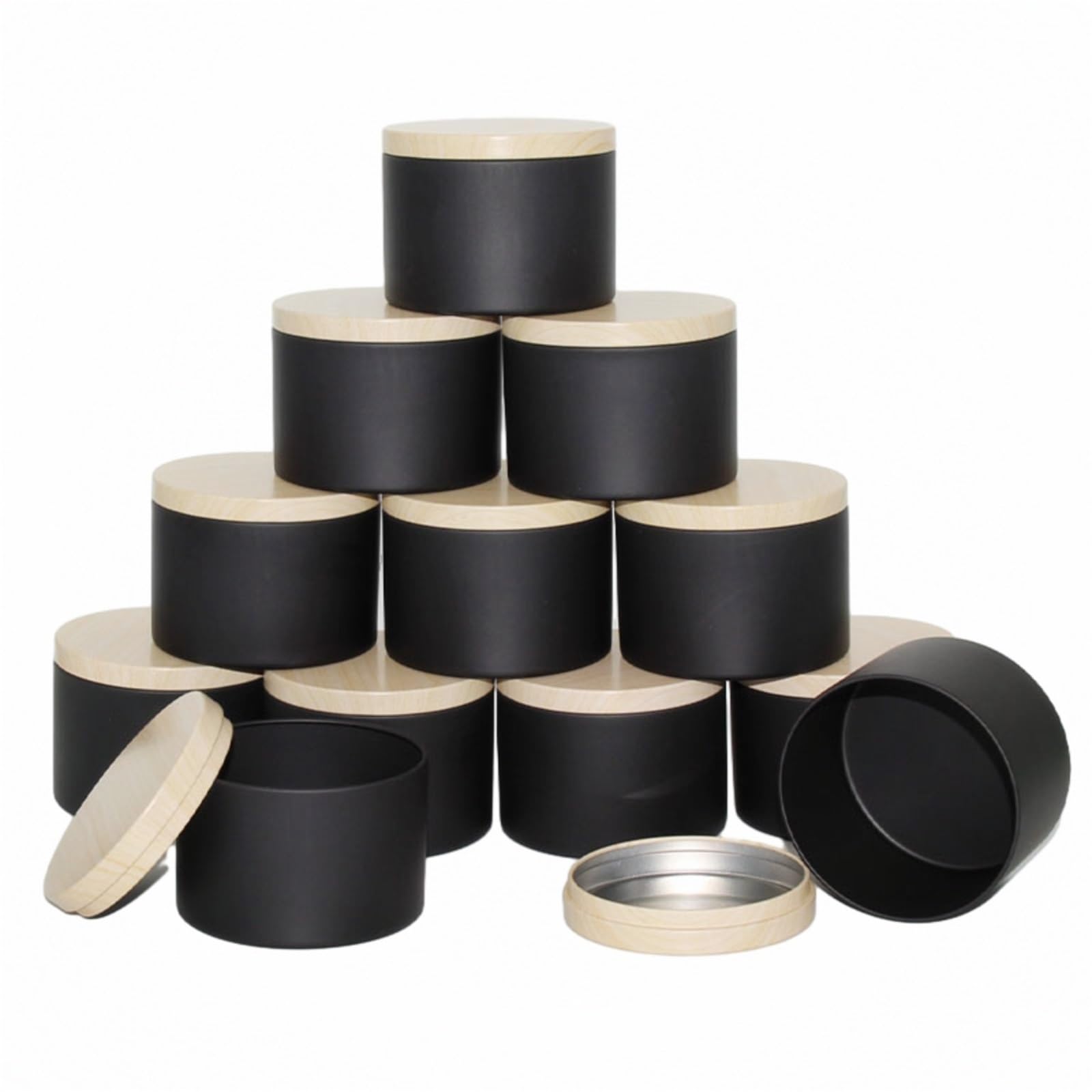 Candle Jars 12pcs Candle Tins, 4oz Containers For Making Candles, Bulk Jars, DIY, For(Black)