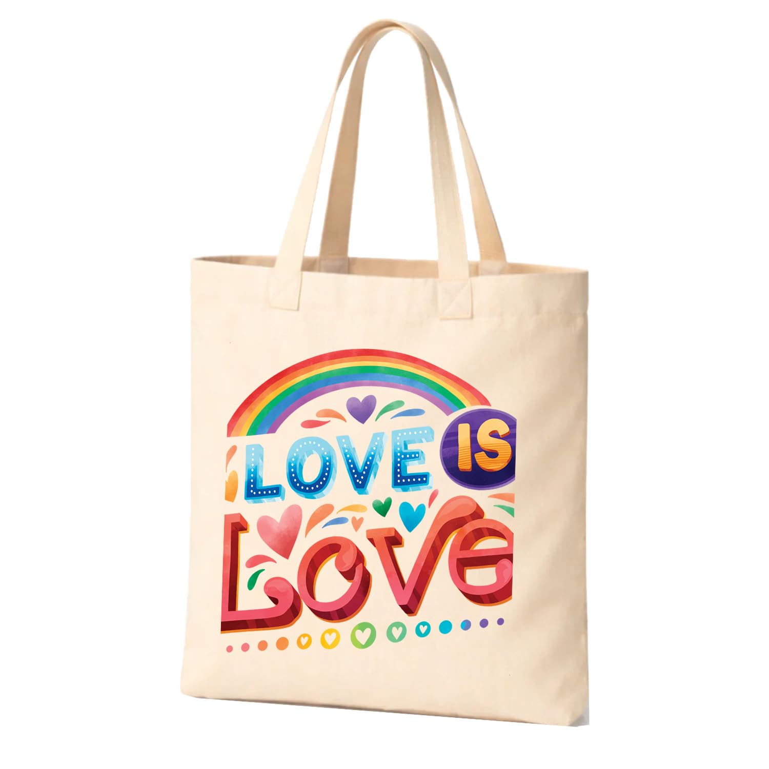 Colorful tote bag with It's Cool to Be You print, perfect for women, girls, and teens, Size 14 x 16in, Cotton Canvas, No Closure, Shoulder Strap-image-20