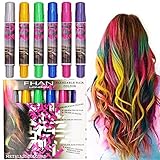 SOOKOO 6 Color Hair Chalk Set, Metallic Glitter Temporary Hair Color, No Mess, Built in Sealant, Works on All Hair Colors, 6 Count