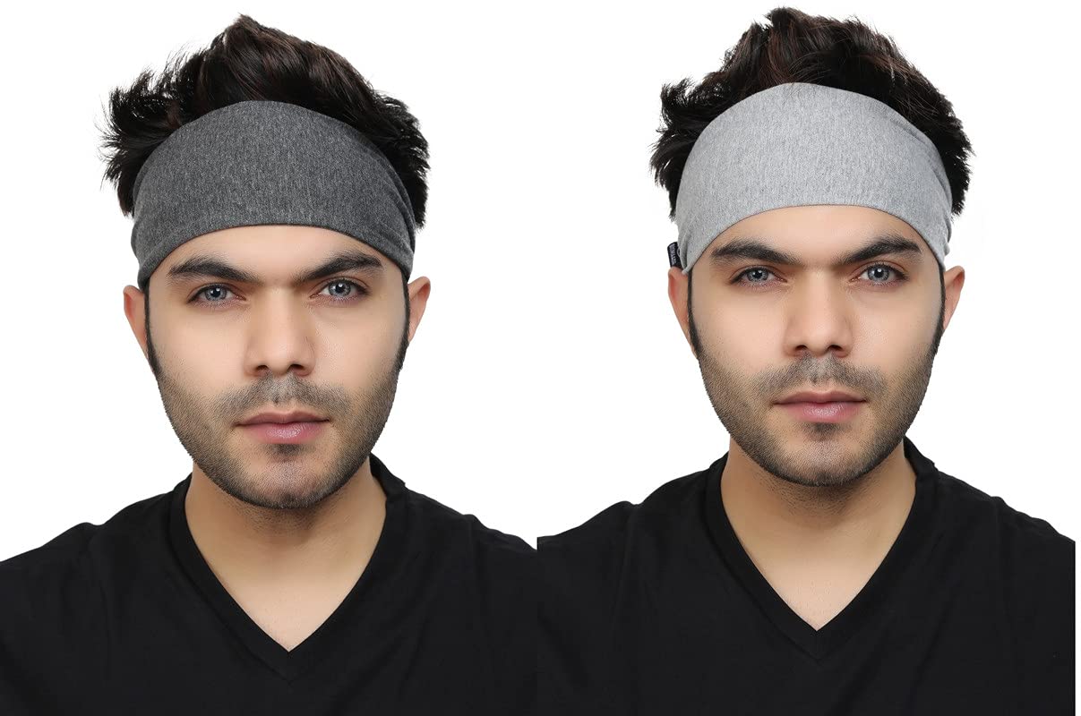 BISMAADH Organic Cotton Quick Sweat Absorbent Stretchable Breathable Running, Work Out Headband for Men & Women