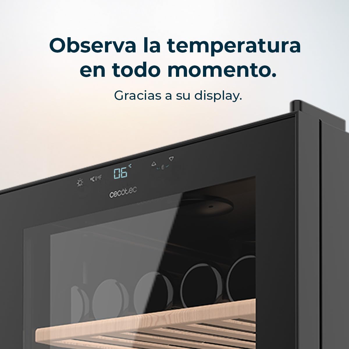 Cecotec Cantinetta Vino Bolero GrandSommelier 4850 Black Compressor. 49 Bottiglie, Silenziosa 42dB, Temperatura 4-18ºC, Pannello Touch, LED Interno, Eco-Friendly, Design Elegante e Moderno