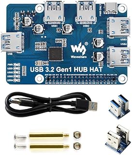GRABLOOM USB 3.2 Gen1 HUB HAT for 4X USB 3.2 Gen1 Ports Driver-Free 4 USB Port