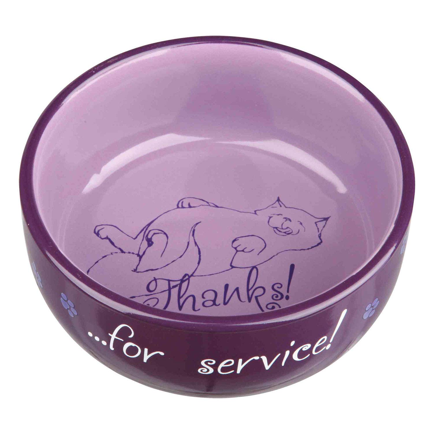Ciotola Per Gatti In Ceramica Trixie Con Scritta 'Thanks For Service' - Colori Assortiti - Foto 2