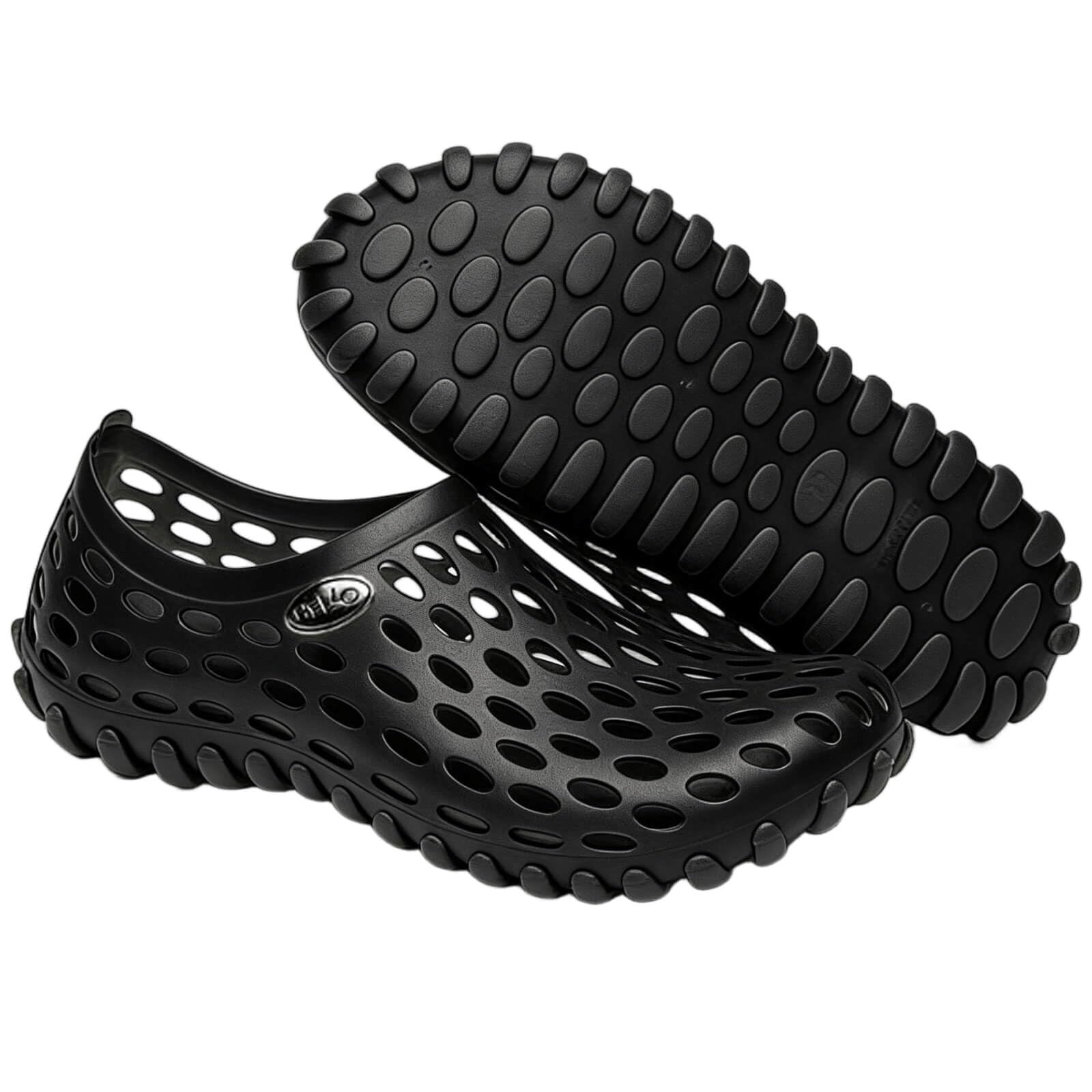 FELOVE Badeschuhe Wasserschuhe Strandschuhe Surfschuhe Barfuß Schuhe,Breathable Schwimmschuhe Hausschuhe Yoga Schuhe für Wassersport für Damen Herren,Loch Schwarz,40