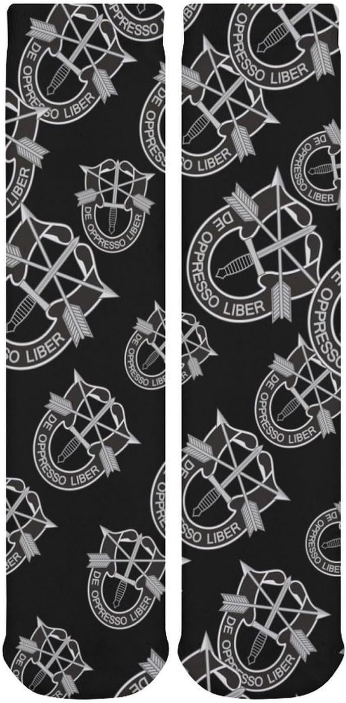 Army Special Forces Logo Knee High Socks Casual Long Stockings Over Calf Sock Tube for Women Men