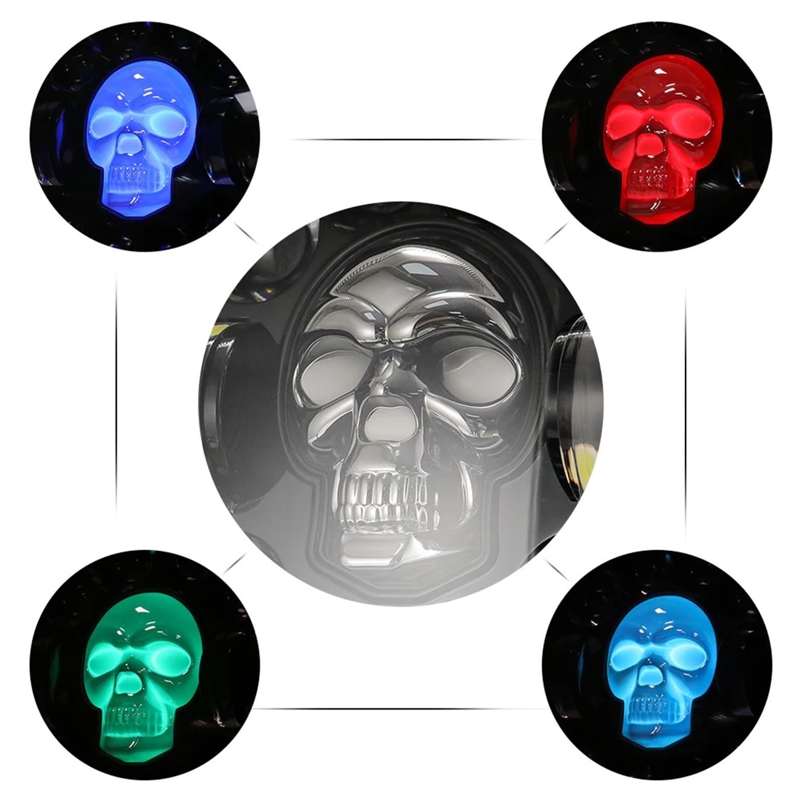 moto fari Faro anteriore a LED con teschio per moto HiLo Beam DRL ADATTO per Harley per Honda per Kawasaki per Yamaha