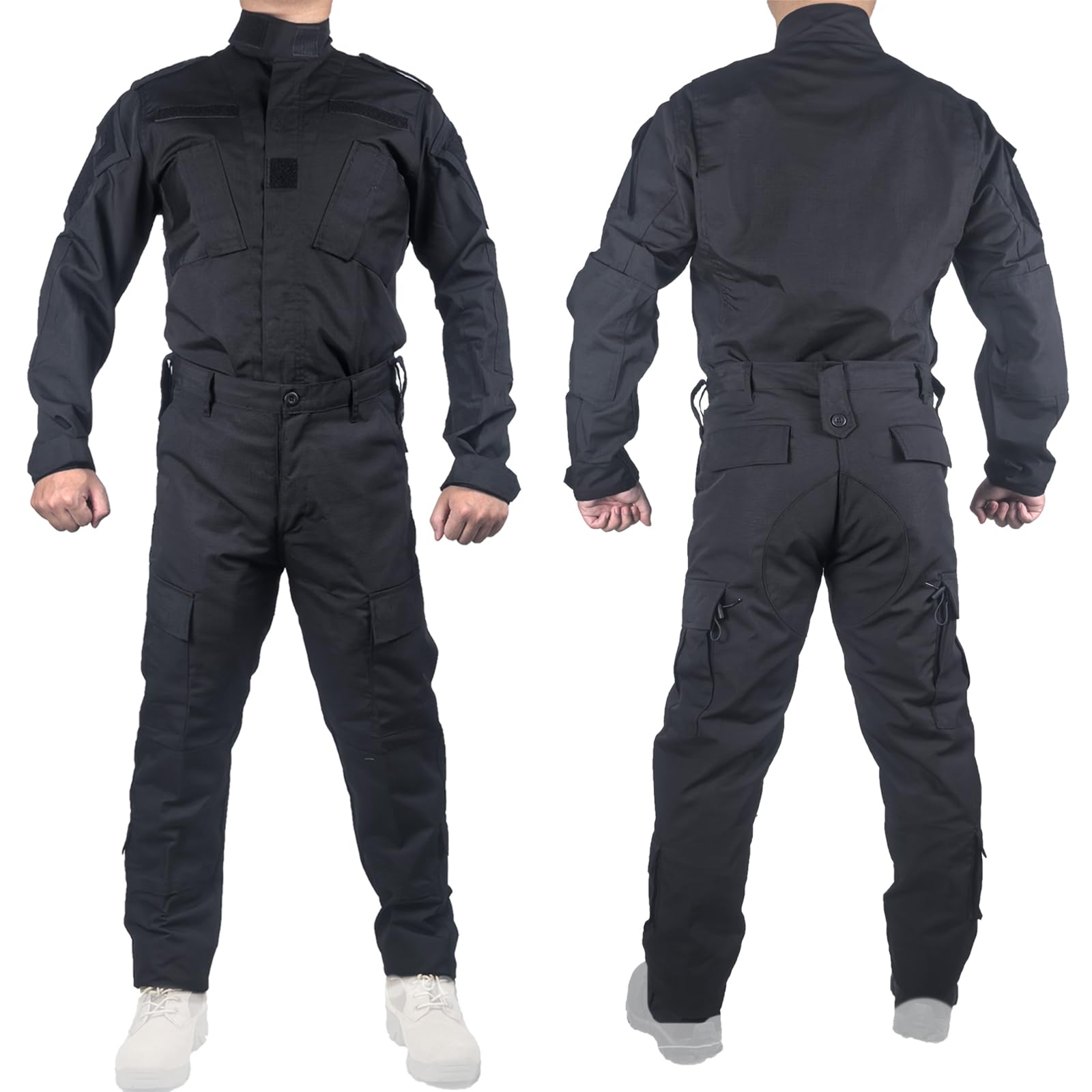 Tactical Military Camo BDU Ensemble d'uniforme pour homme Chemise de combat et pantalon Ripstop Vêtements pour l'extérieur, la chasse, l'airsoft, le paintball