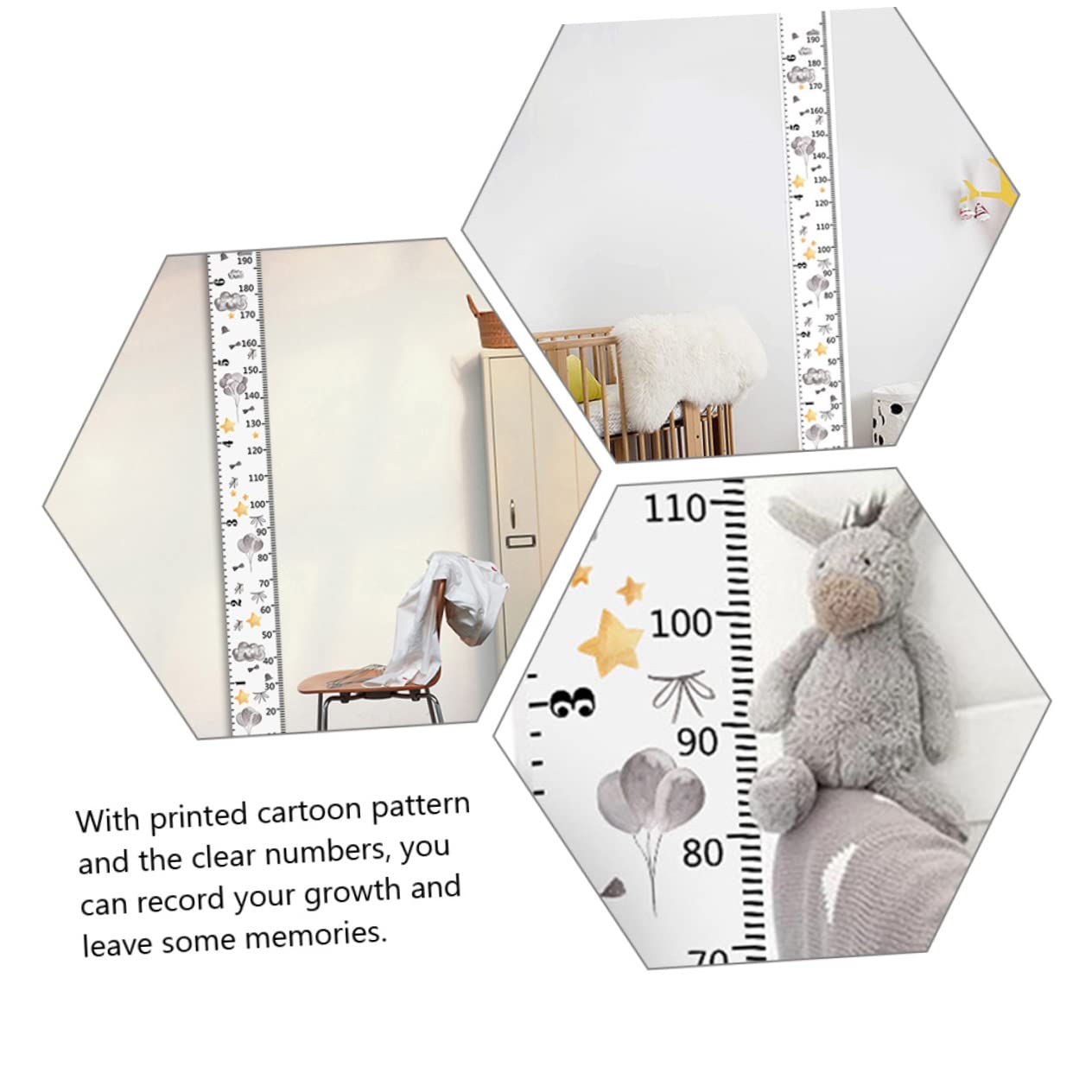 Toddmomy Baby Infantometer Height Ruler Wall Decor Growth Chart for Boys and Girls Room