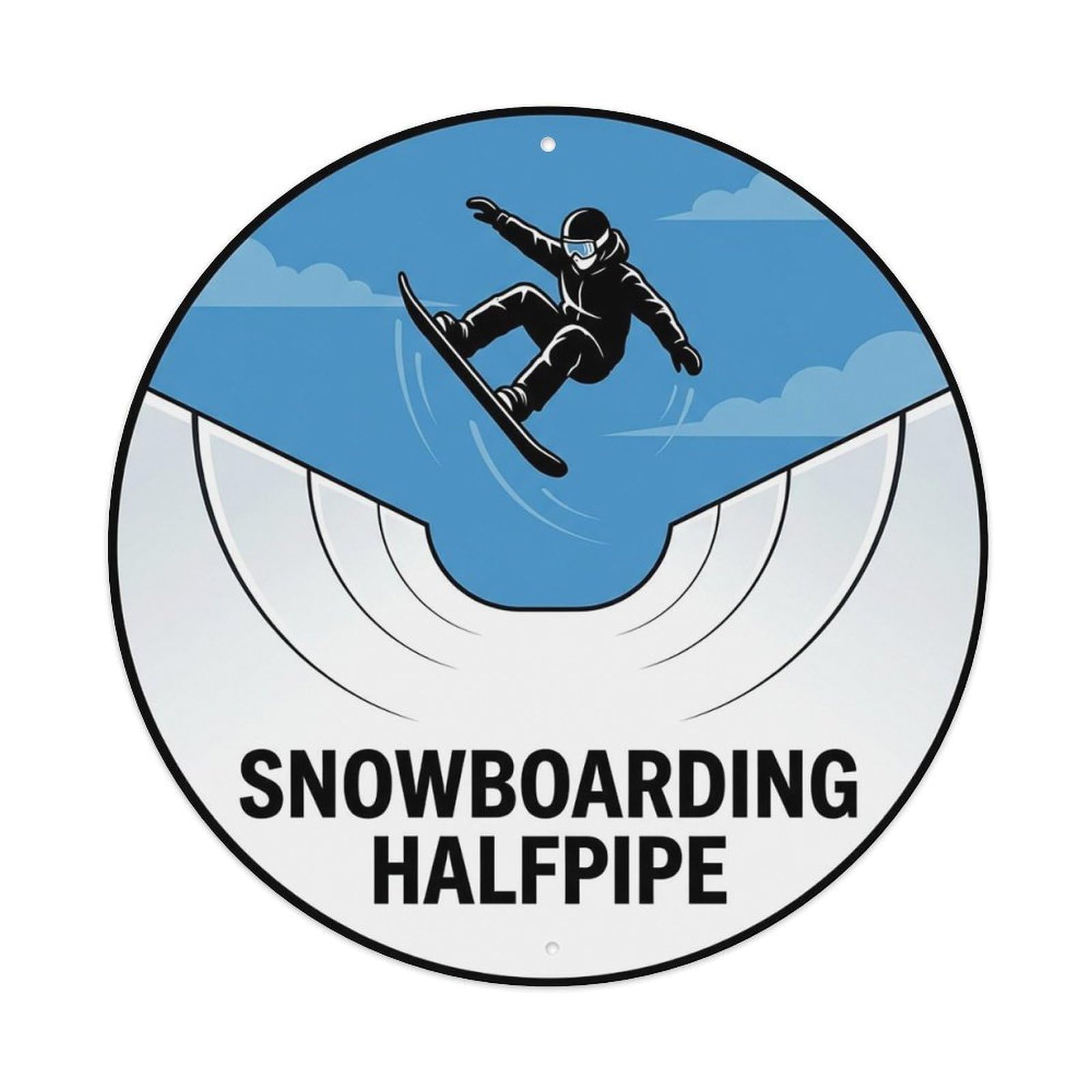 Vintage Snowboarding Halfpipe Extreme Sports Vintage Metal Tin Sign Plaque Wall Decor for Cafe, Club Bar, Office, Garden Metal Poster 8x8Inch