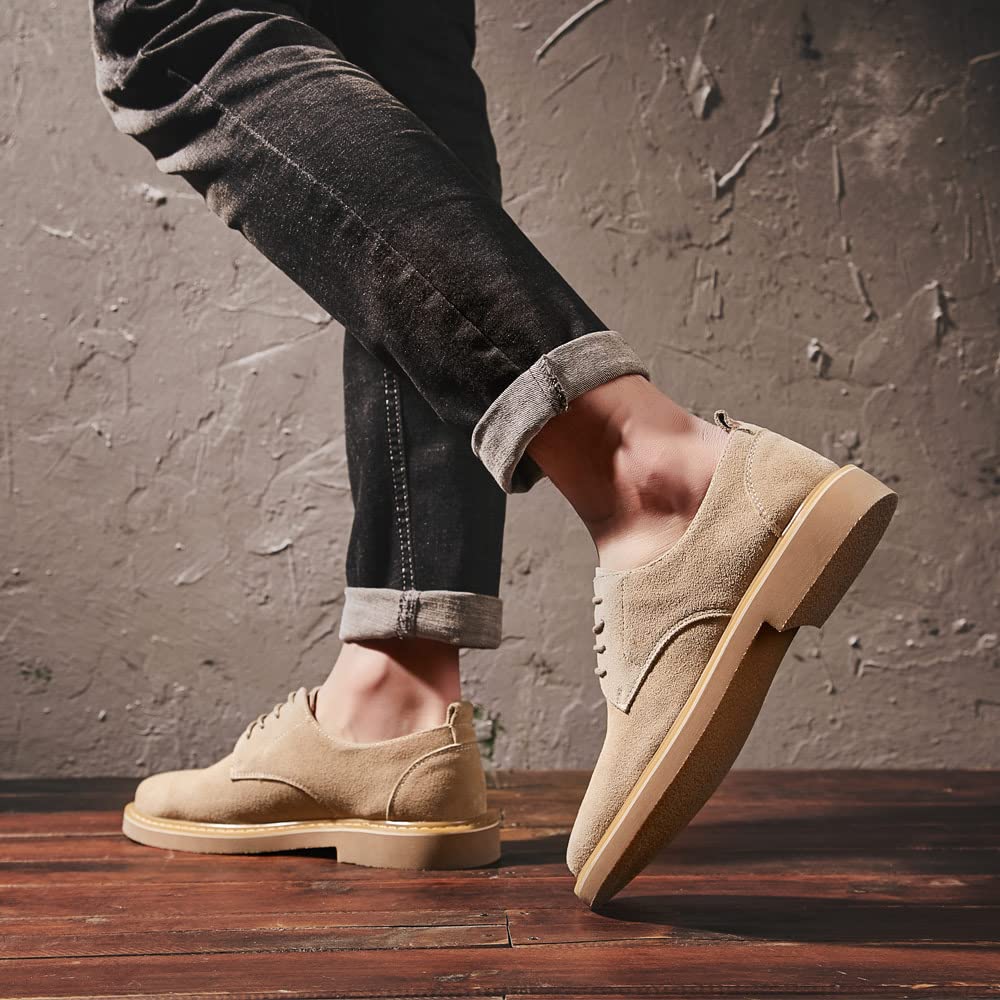 Zapatos Oxford de piel auténtica con cordones para hombre, zapatos de vestir casuales