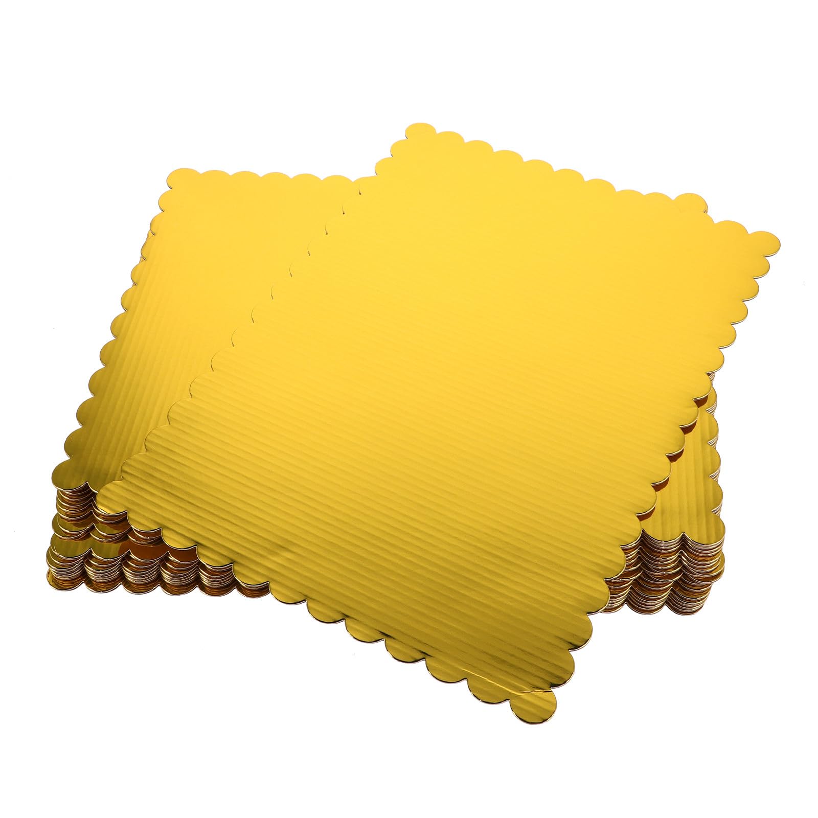 Bases Rectangulares Borde Ondulado 20 para Tartas 2 Mm de Grosor de Papel Corrugado Dorado Diseño Elegante y Resistente para Exhibiciones y Ocasiones Festivas