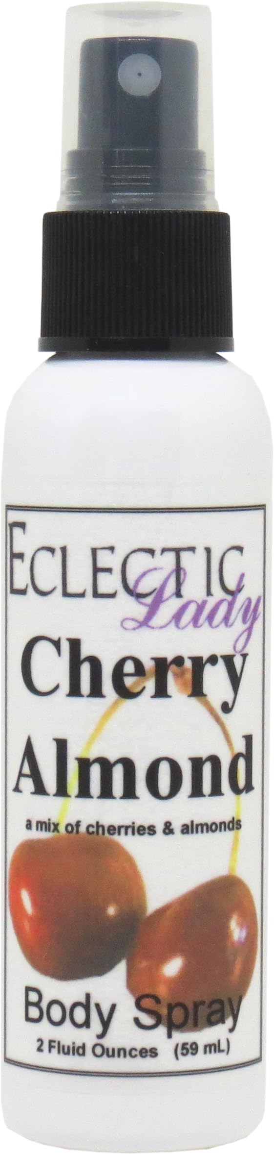 Eclectic Lady Cherry Almond Body Spray, 2 ounces, Body Mist for Women with Clean, Light & Gentle Fragrance, Cologne with Soft, Subtle Aroma For Daily Use