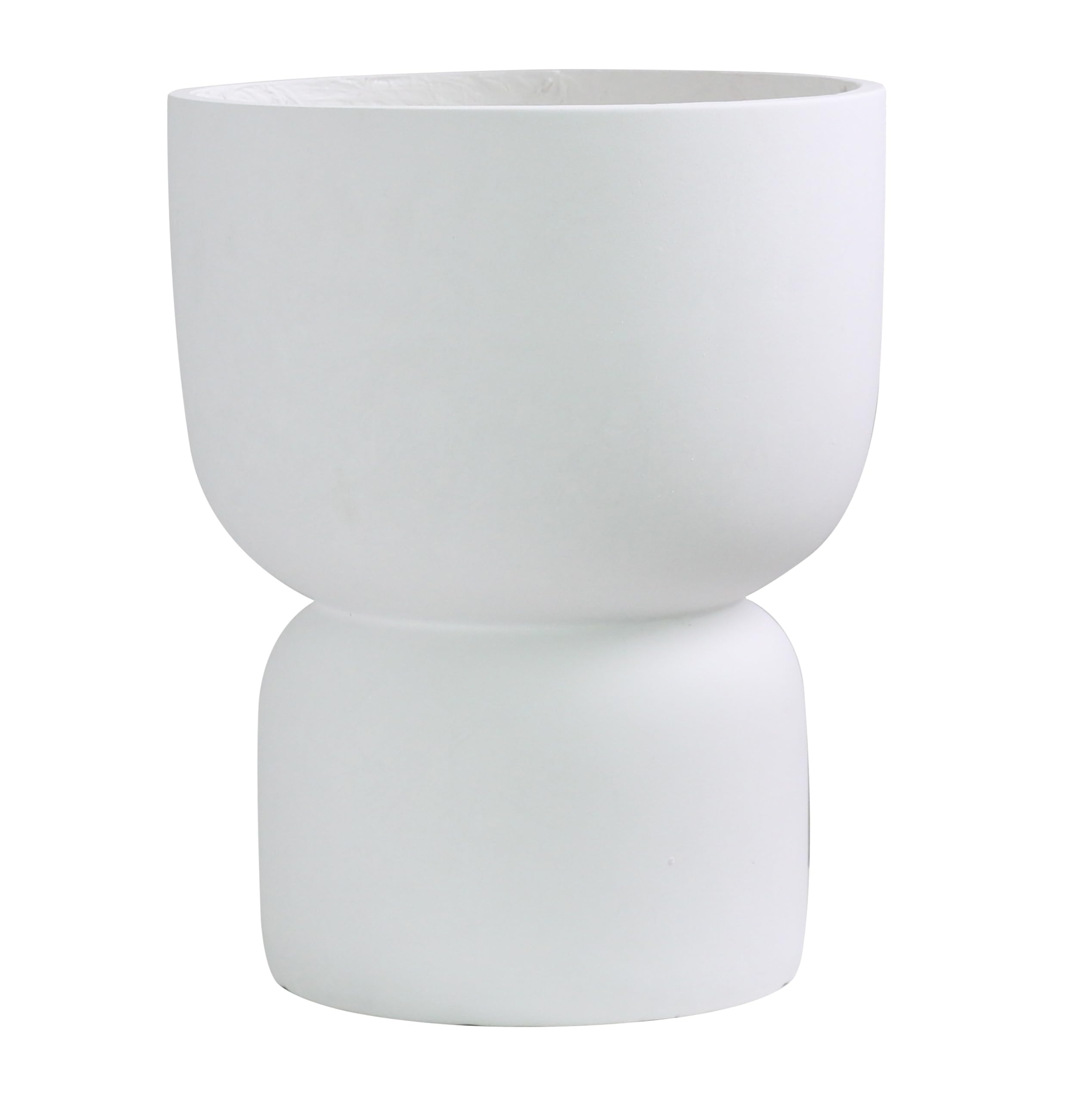 Grand support pour pot de fleurs en fibre blanc mat idéal pour le salon