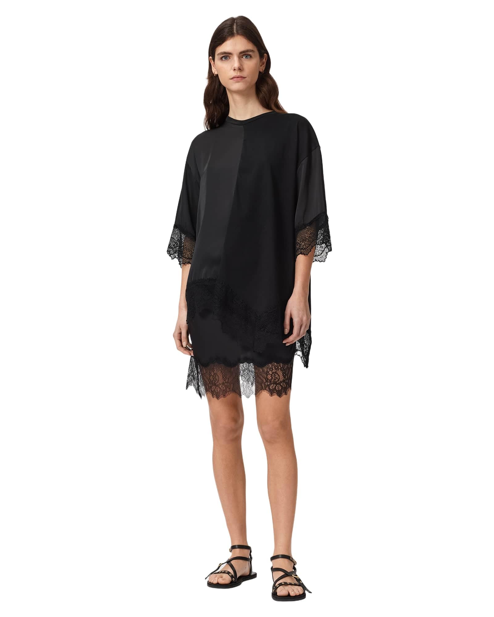 Allsaints Lenny Lace Tee Parte Superiore Donna