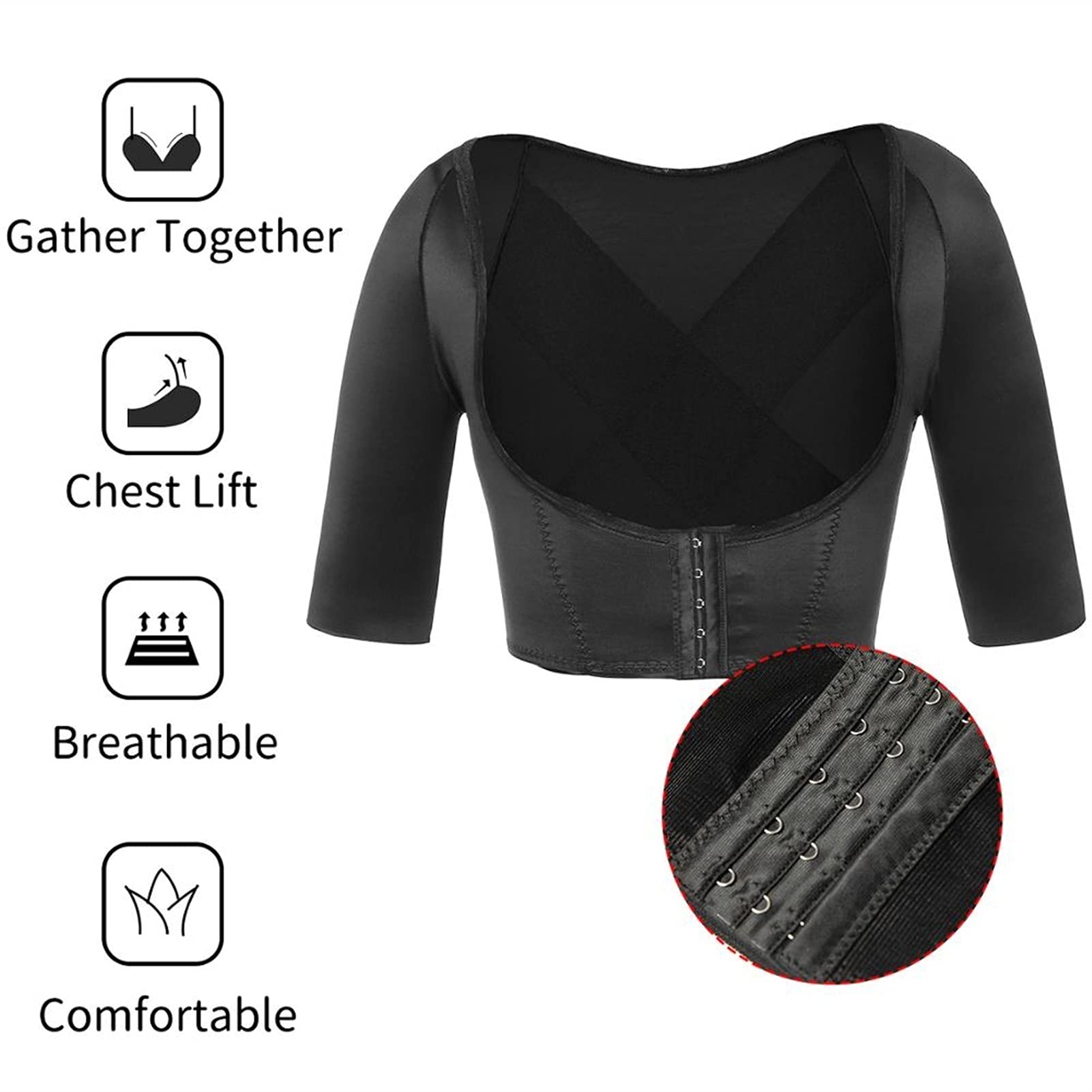 Arm Shaper Post Chirurgische schlanker Kompressionshülsen Kompressionshülsen Oberer Buckelhaltungs-Haltungs-Korrektor-Oberteile Frauen Schulter Shapewear Back Support