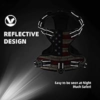 Vista 6 de Arnés reflectante vintage para perro, chaleco suave sin tirones, para perros pequeños, medianos y grandes, tamaño pequeño