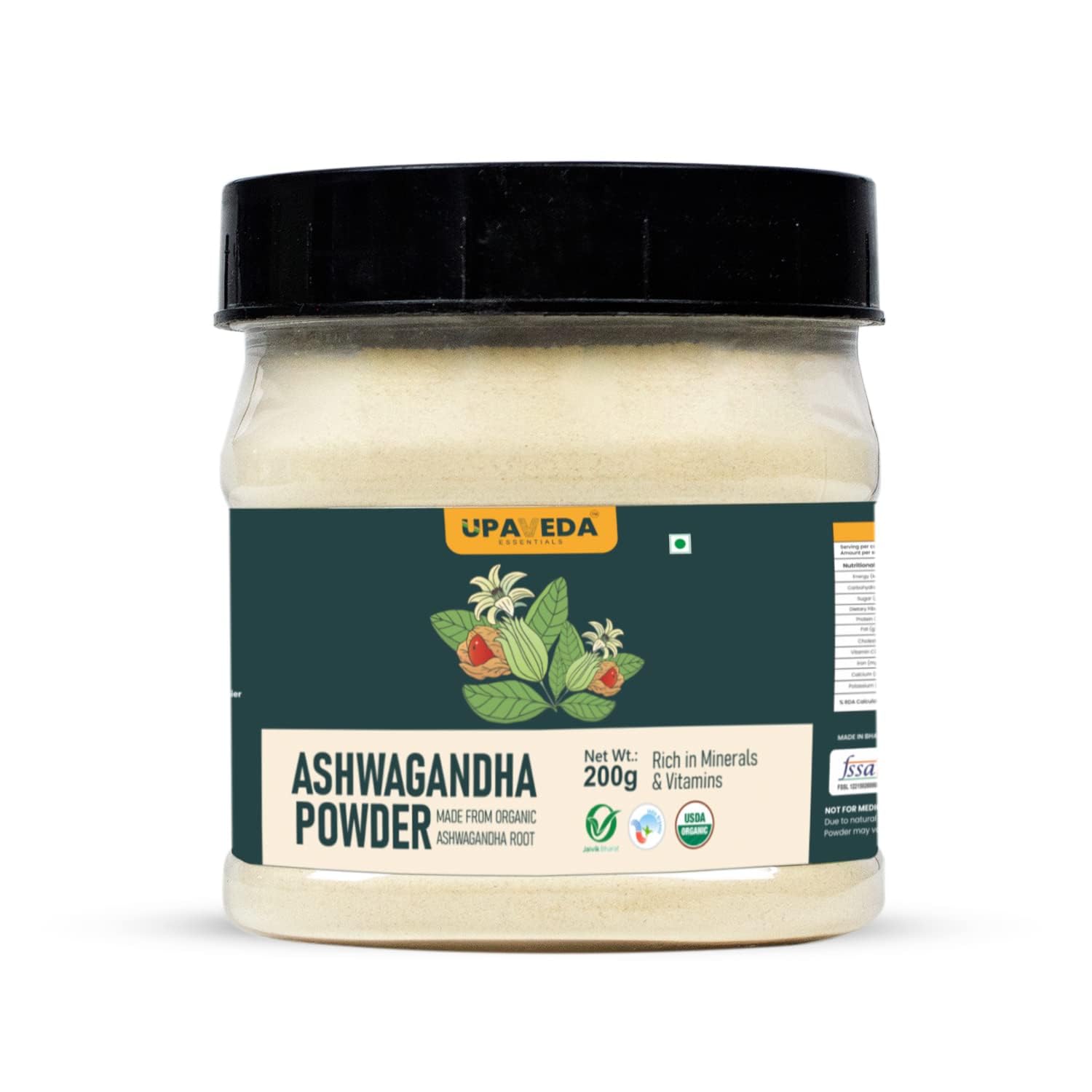 Upaveda Organic Ashwagandha Root Powder | 200g | USDA Certified | Boosts Energy & Stamina | Stress & Anxiety Relief | 100% Pure & Natural | Ayurvedic Wellness for Men & Women (B0CM3XSRN3) Amazon Price History, Amazon Price Tracker