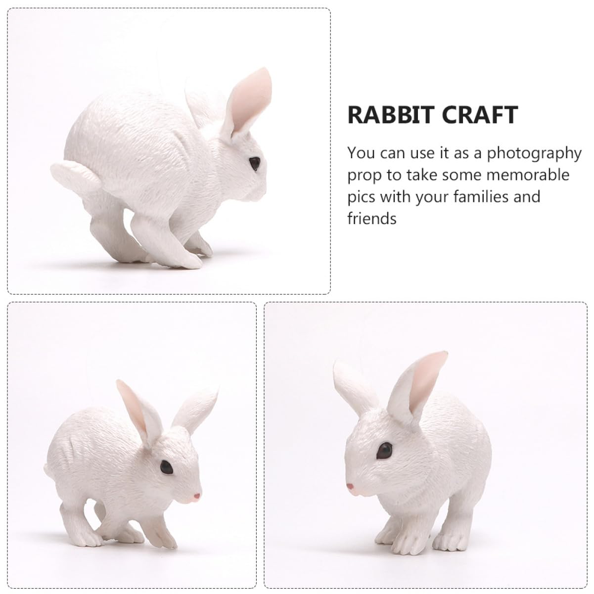 Cabilock 6 Stück Weißes Kaninchen Ornament Modell Fisch Aufkleber Häschen Miniaturfiguren Solar Süßes Faultier Plüsch Katze Originelle Leuchtende Tiere Zoo Puppe
